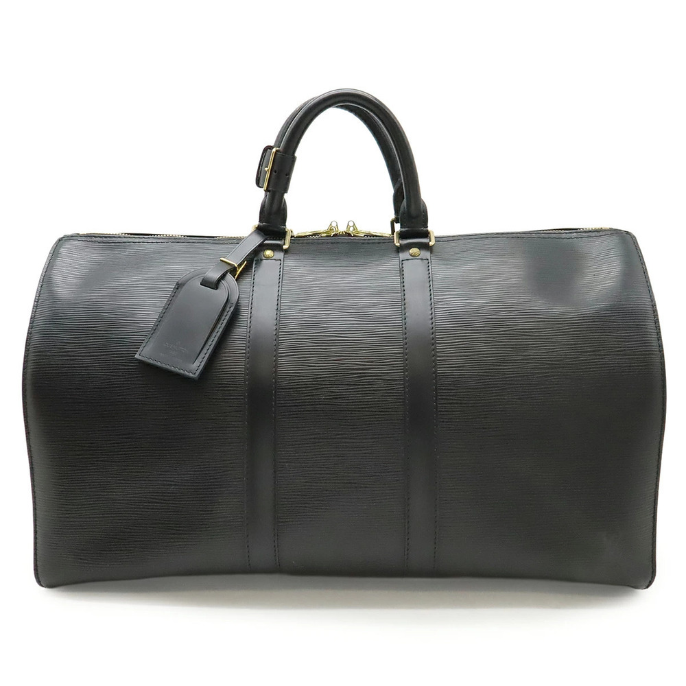LOUIS VUITTON Epi Keepall Boston Bag Travel Noir Black